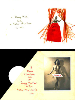 Vintage 40’s-era hand-made Christmas Cards from legendary fan