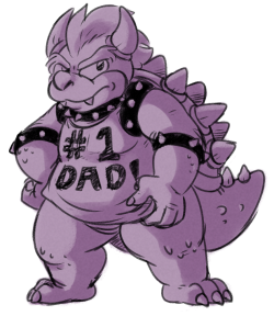 bowsers a dork and yea i put on his spiked bands on his arm far