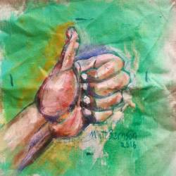 Acrylic and ink on linen. Commission. Thank you.  #art #hands