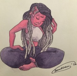 eternally-irrelevant:Doodle of Garnet with braids and an undercut.
