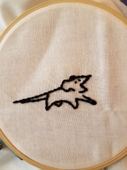 shock: my boyfriend embroidered my little rat drawing and i laugh