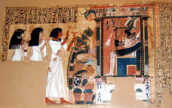 bigclitblackwomen:  dwellerinthelibrary:  Copper-skinned Nebqed and his pinkish-skinned mother and wife meet a black-skinned Osiris, in Nebqed’s Book of the Dead at the Louvre.  All the good shit in Paris  Pretty much