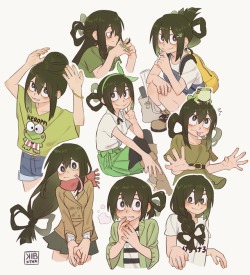 kirbylesbian: kibstar: Tsuyu Hairstyles~ @lesbiantsuyu 