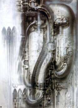 70sscifiart:  HR Giger’s Biomechanical Landscapes