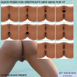 SFD has created 10 quick pose/shape presets for 3feetwolf’s