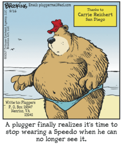 Seems the comic strip “Pluggers” is getting a bit riskier