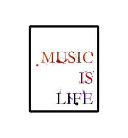 canvaspaintings:  Music is life / Typographic print Music art
