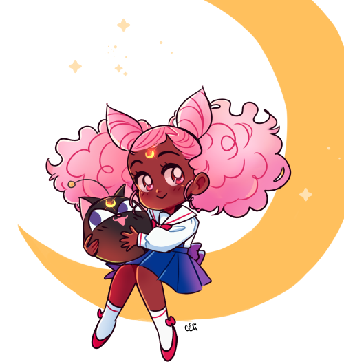 pianta:blacktober day 1 » childhood fave // chibiusa  ★ twitter