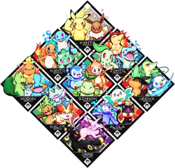 quas-quas:Pokemon Starters (added Pikachu, Eevee, Umbreon and