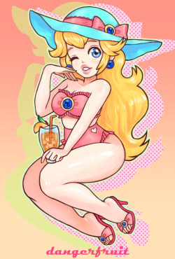 dangerfruit:  The lovely Princess Peach relaxes with some sweet