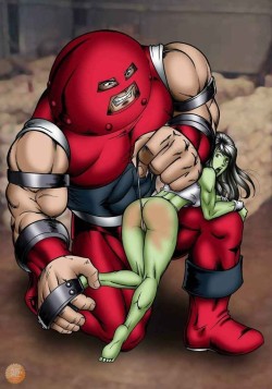 nude-superheroines:  Juggernaut and She Hulk