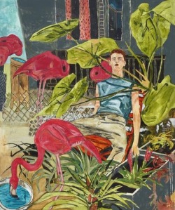 joereorda:  HERNAN BAS The flamingo farmer’s son, 2014 acrylic