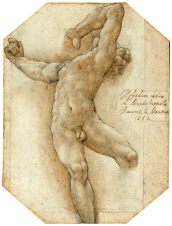 hadrian6: Male Nude . 16th. century. The Italian School. black