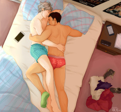 hachidraws:    sleepy Sunday mornings（=´∇｀=） (can you