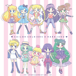 littlemisspaintbrush:Last April, I drew the Sailor Soldiers wearing