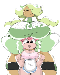 robotic-alien-dude:Colored sketch of Gats oc’s Alaska and Sugar