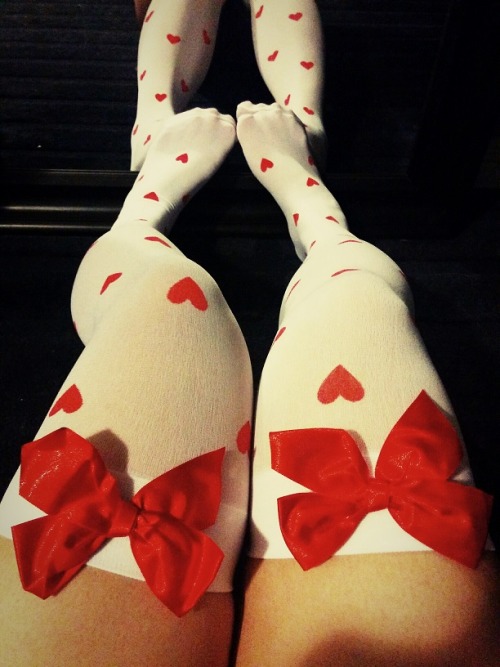 Heart Print stockings <3