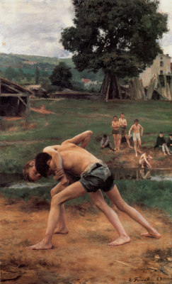 La Lutte (Wrestling), Emile Friant, 1889