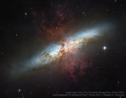 universe–stuff:The Cigar Galaxy, or M82, lies 12 million light