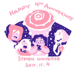 gracekraft: Happy 4th Anniversary Steven Universe! It simultaneously