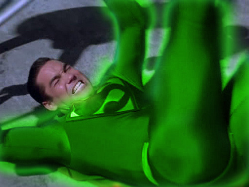 Superman dying by kryptonite torture .