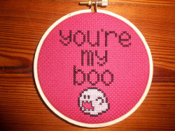 retrogamingblog:  Mario Boo Cross Stitch made by  Crossyourheartstitch