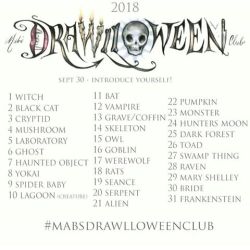 I finally decided on a prompt list #MabsDrawlloweenClubSept.30