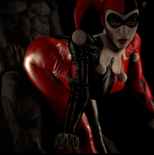 >play batman before sleeping>see harley again>boot up sfm>do a pose in 3 minutes and less>fapMy daily routine.Her physique is just too perfect and her skintight shiny latex suit compliments it even better.