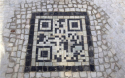 modernizing:  QR Codes Embedded into Sidewalk to provide tourist