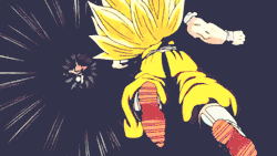 goku-the-saiyan:  Goku attacking Kid buu