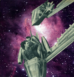 sammyslabbinck:  “ Space Ride  “ collage on paper © Sammy