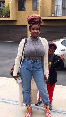 darkskinnedblackbeauty:  My booger just loves to photo bomb me.