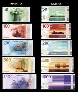 new-aesthetic:  New Norwegian currency design by The Metric System