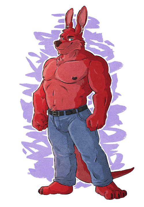 omfgitsmiller:  Marlboro, my red (literally) kangaroo character. He works as an auto mechanic. He’s buddies with Kumu. His likes include: smoky bars, drinking, exercising, music, and anything dealing with cars. Marlboro’s actually really friendly,