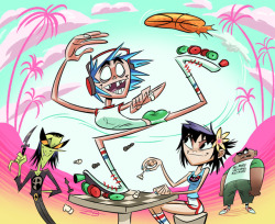 snaggle-teeth:Summer is here and it’s all about Gorillaz. 