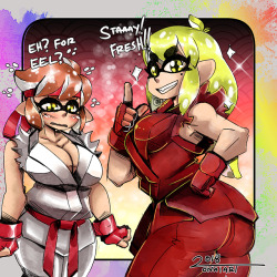 Ken and Ryu possessed by Callie and Marie. the squid sisters