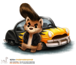 cryptid-creations: Daily Painting 1670# Pompompadour by Cryptid-Creations