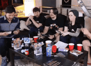 tinyblogtim:  Mark taking (and almost completing) the Altoid Challenge!Go charity livestream with the Grumps (and special guest Markiplier)!