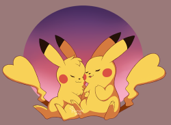 I rarely see any Female Pikachu pair art or anything so I decided