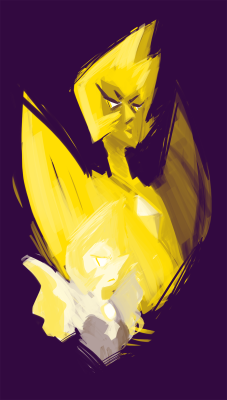 rebeccareynolds:  Lunchtime painting of Yellow Diamond and her