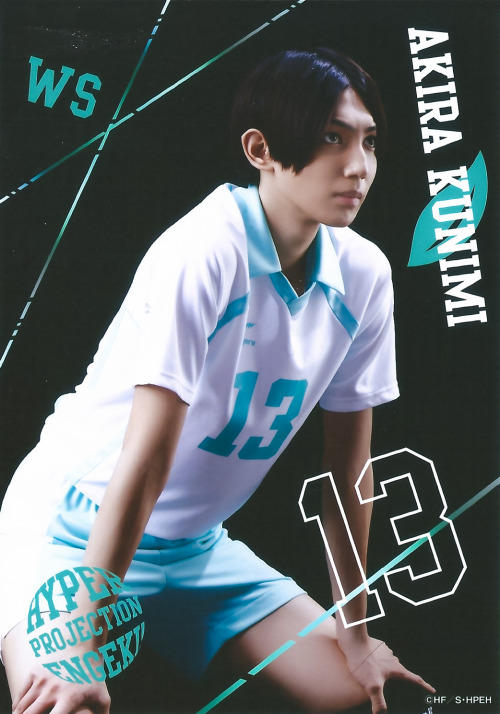 nimbus-cloud:   Hyper Projection Engeki Haikyuu Aoba Johsai Bromide scans - First Years Kindaichi Yutarou - Sakamoto KotaKunimi Akira - Arisawa Shotaro Please credit for scans; These are NOT cosplay 