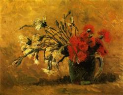 vincentvangogh-art:    Vase With Red And White Carnations On