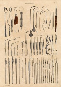 senjukannon:  Illustrations of surgical instruments by Nicolas-Henri