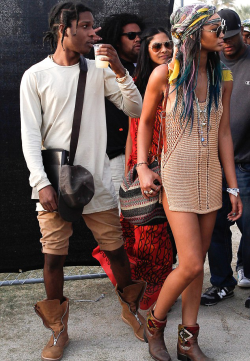 celebstarlets:   4/12/14 - Chanel Iman + A$AP Rocky at the 2014