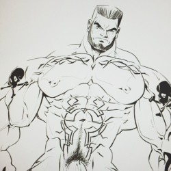 dizdoodz:  Hulking-man-figure #muscles #sketch #dizdoodz #bara