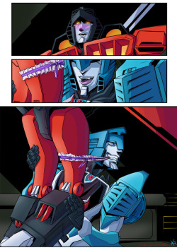 krinsyn:  oo la la! Starscream/Blurr comic for @ephdraws!! Lines