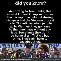did-you-kno:  According to Tom Hanks, this is what Forrest Gump