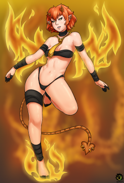 fallenwarriorrev-art:  My Succubus OC: Sixxx. 