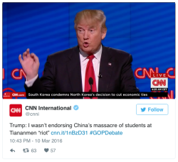 drhu0806:  micdotcom:  Trump calls Tiananmen Square a “riot,”