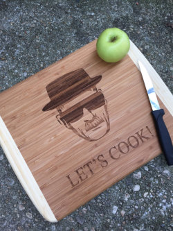 superradstuff:  Let’s Cook! Breaking Bad Cutting Board ~ http://superradstuff.com/item/breaking-bad-cutting-board/
